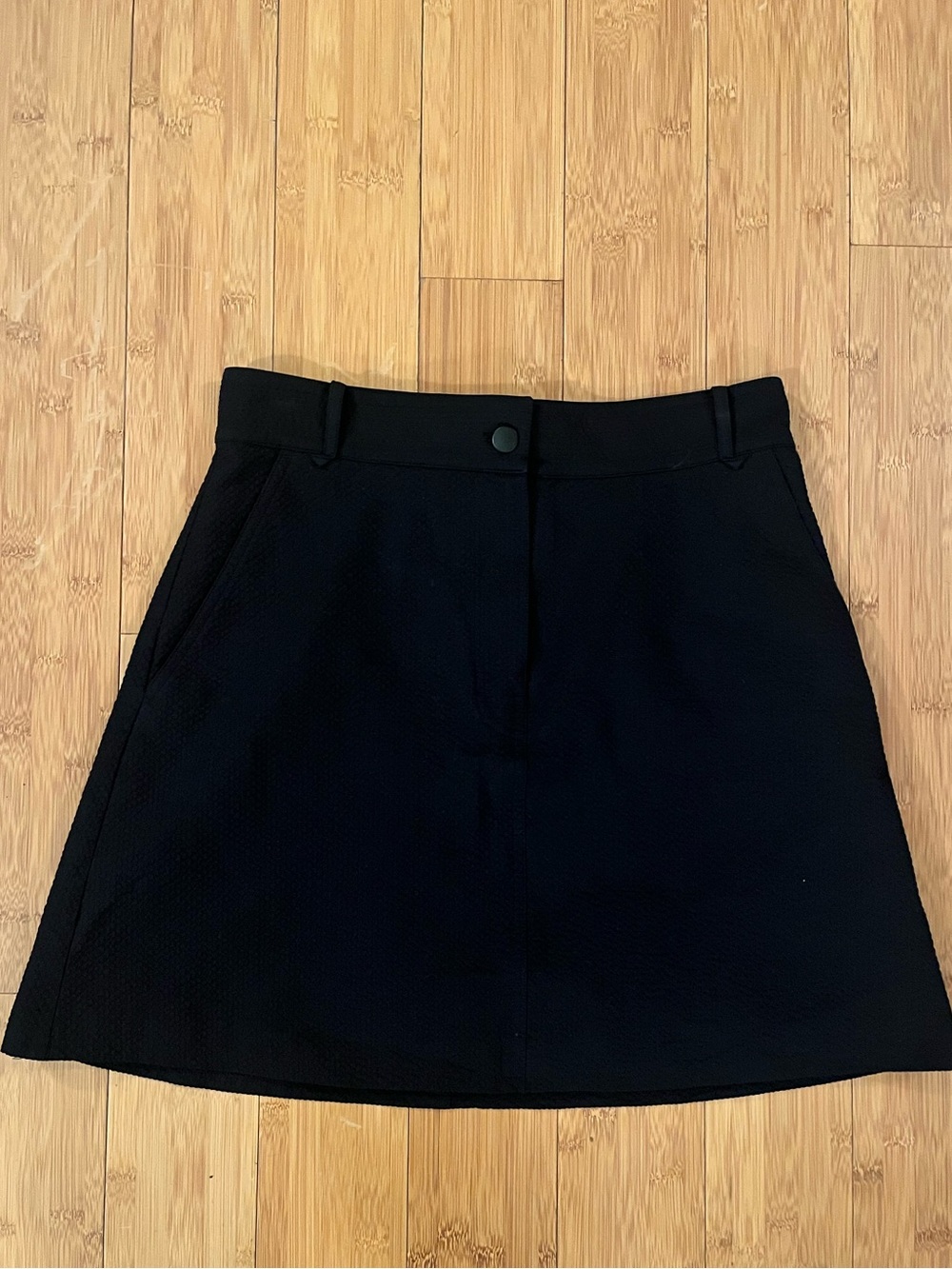 NWOT COS Seersucker Aline Mini Skirt Black Size 38
